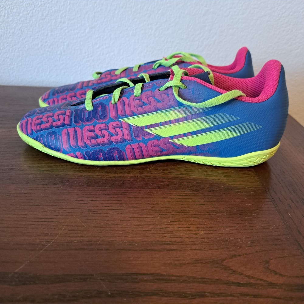 Adidas Messi 10.1 Indoor Soccer Shoes Blue Pink Lime Green B35959 Womens 7-7.5
